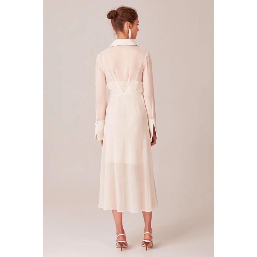 NWT C/MEO Collective Sheer Ivory Midi Wedding Dress – Size XS - Picture 4 of 4